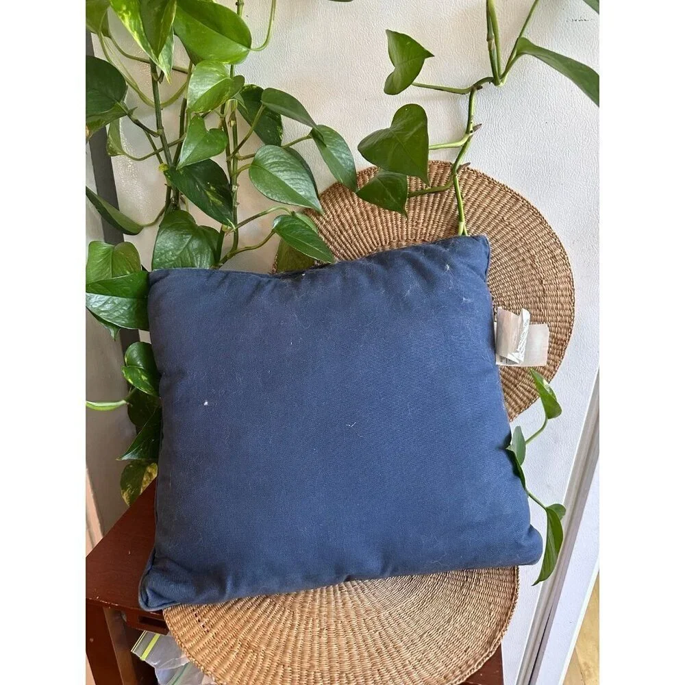 Vintage welcome, friends embroidered throw pillow